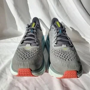 ❤️HOKA One One Mens Clifton 7 Running Shoes Gray 1110534 WDDS Mesh Low Top 9.5E 6.30CTW Natural Blue & White Diamonds in this Unisex  main image 3